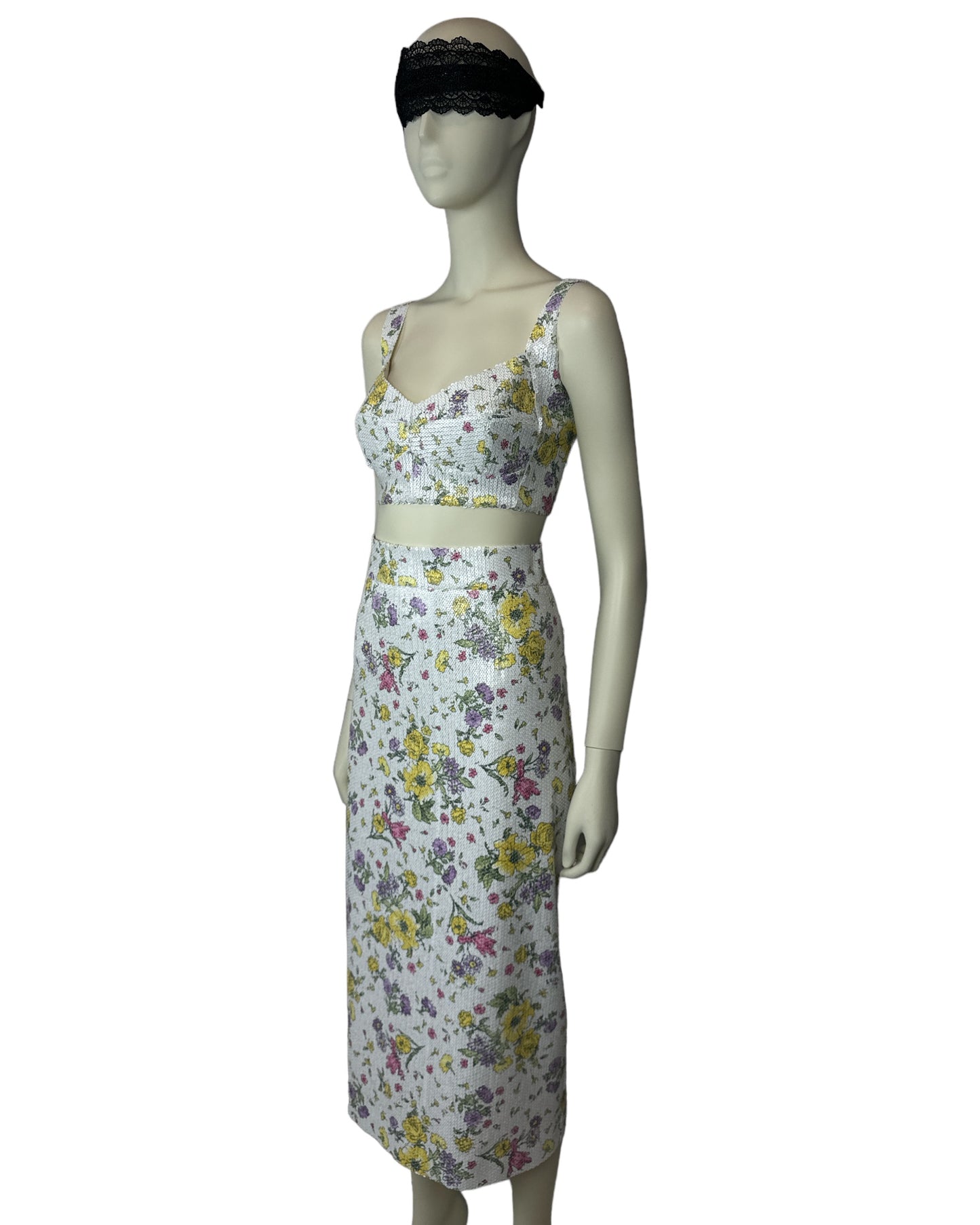 Set Pailletten Bustier x Maxirock