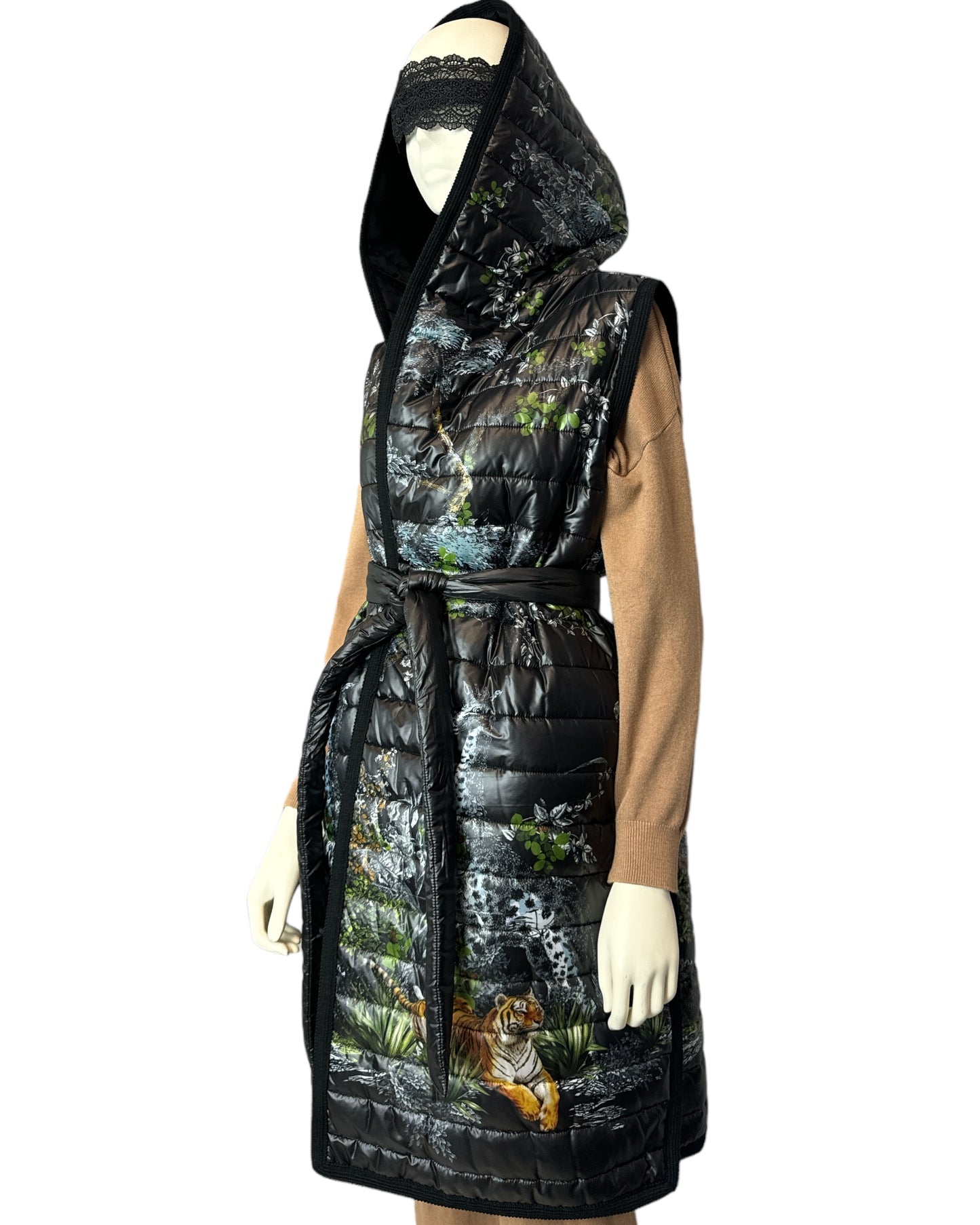 Damen Stepp Weste Jungle Long