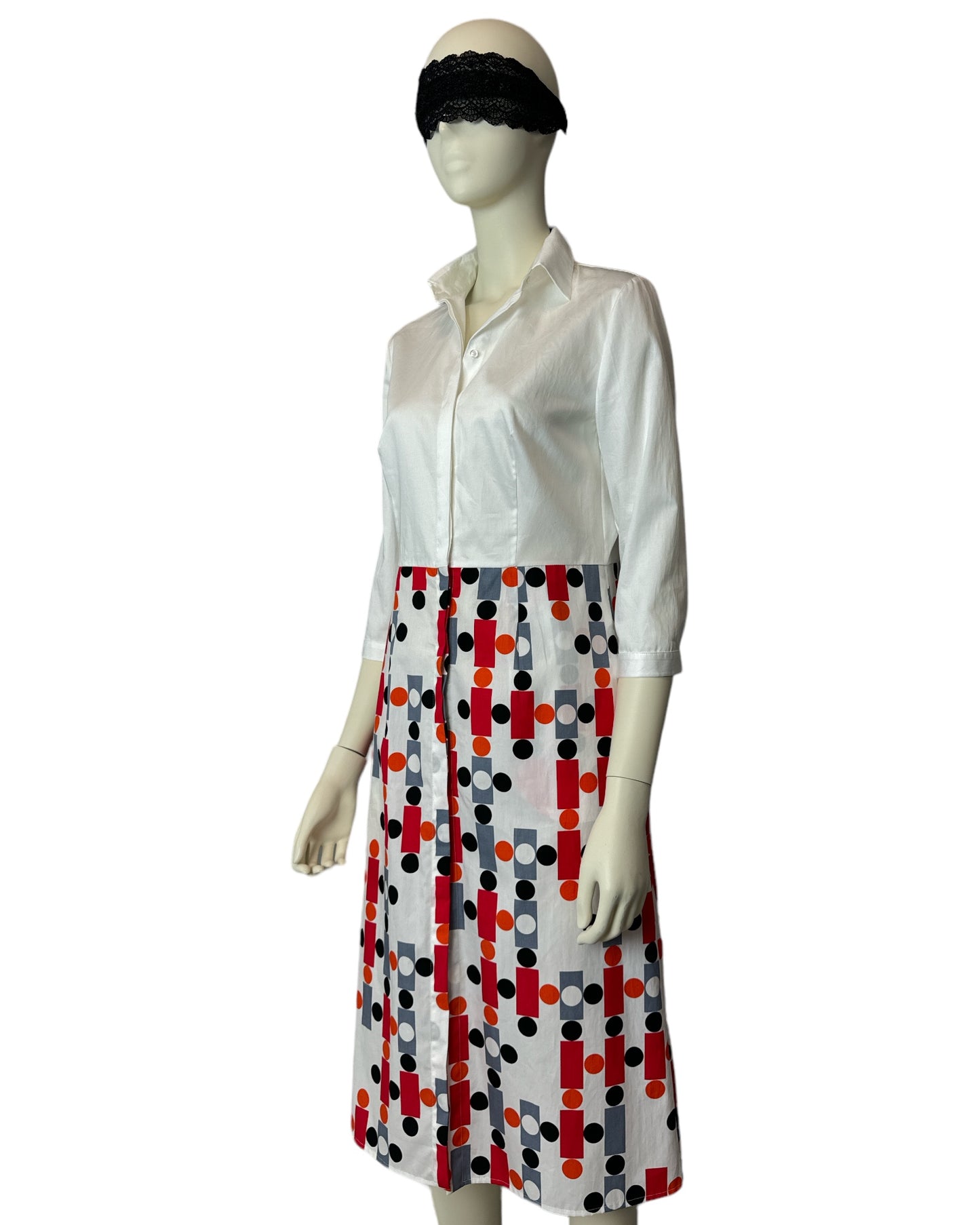 Hemdblusen Kleid mit grafischem Allover-Print